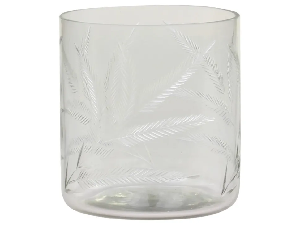 Chic Antique Gläsernes Hurricane mit Schliff