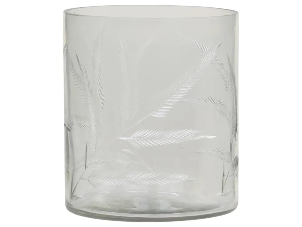 Chic Antique Gläsernes Hurricane mit Schliff