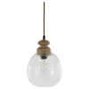 Chic Antique Hängelampe, Lampe mit Holzzierhülse