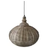 Chic Antique Hängelampe oval aus Rattangeflecht