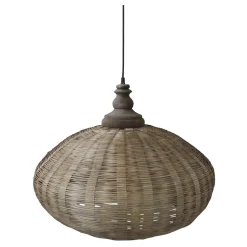 Chic Antique Hängelampe oval aus Rattangeflecht