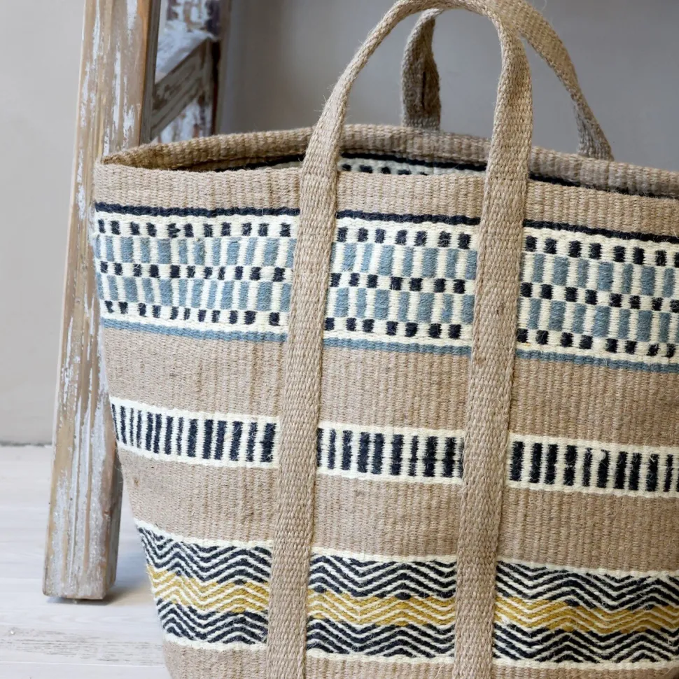 Chic Antique Jute Korbtasche mit Henkel