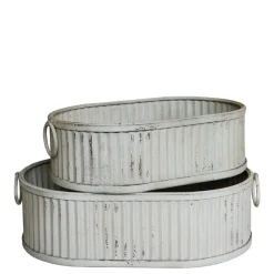 Chic Antique Kasten mit Rillen und Griffen im Set