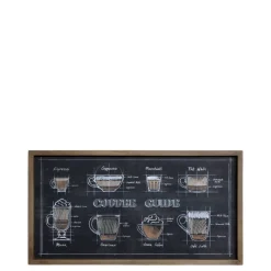 Chic Antique Küchen Bild mit Kaffee Motiv und Naturrahmen