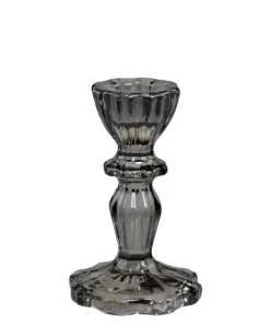 Chic Antique Kerzenständer aus Glas mit Spitzenkante