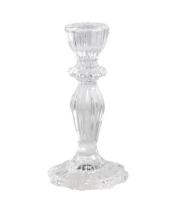 Chic Antique Kerzenständer aus Glas mit Spitzenkante