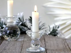 Chic Antique Kerzenständer aus Glas