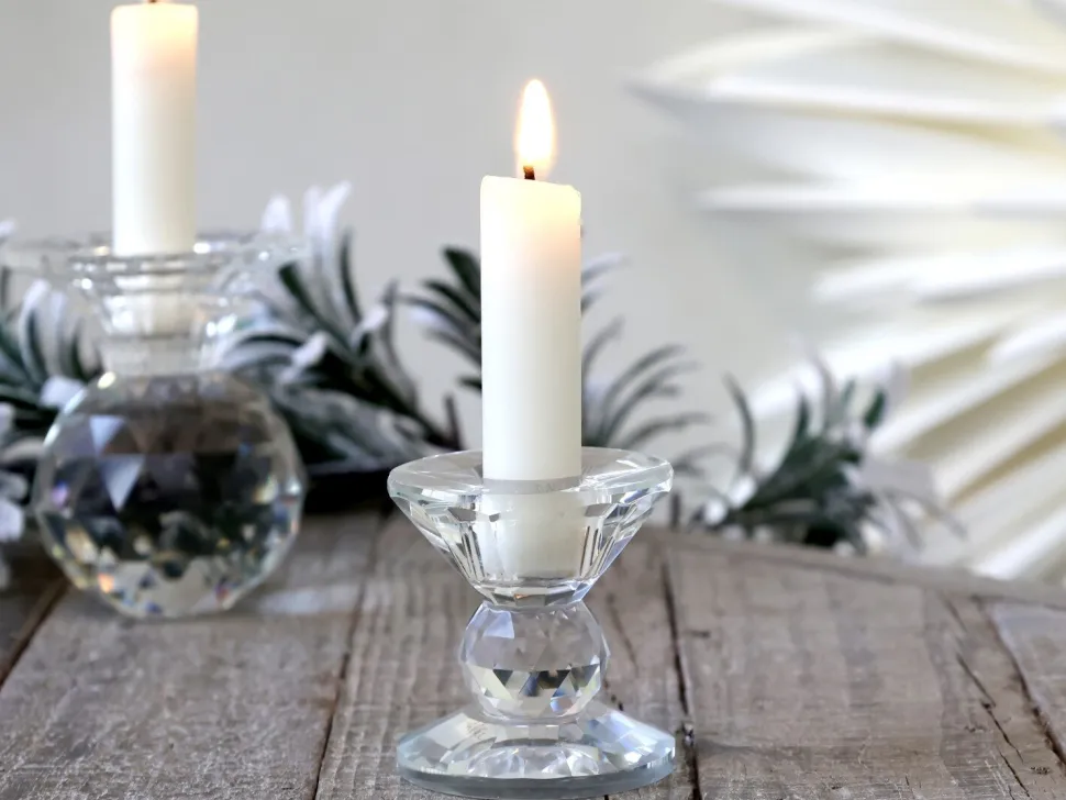 Chic Antique Kerzenständer aus Glas