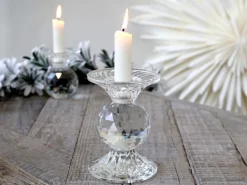 Chic Antique Kerzenständer aus Glas