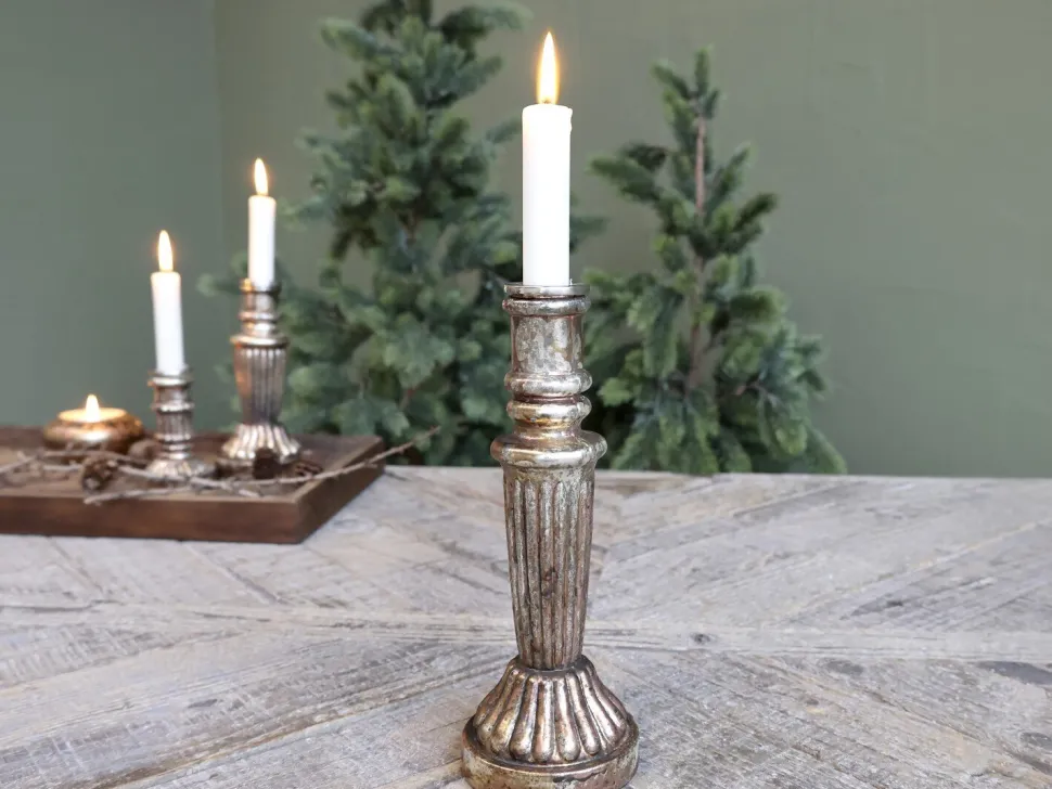 Chic Antique Kerzenständer Glas antique Kupfer