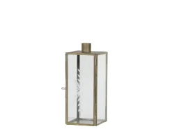 Chic Antique Kerzenständer Glas und Metall mit Schliff
