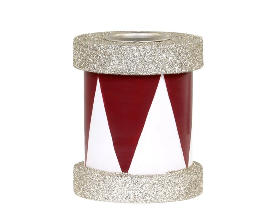 Chic Antique Kerzenständer Trommel mit Glitzer