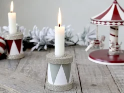Chic Antique Kerzenständer Trommel mit Glitzer