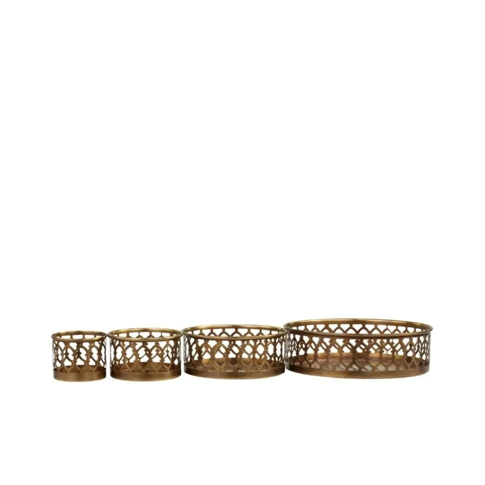 Chic Antique Kerzentablett mit Dekor 4er-Set