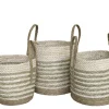 Chic Antique Korbset aus getrocknetem Gras