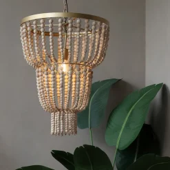 Chic Antique Kronleuchter mit Holzperlen