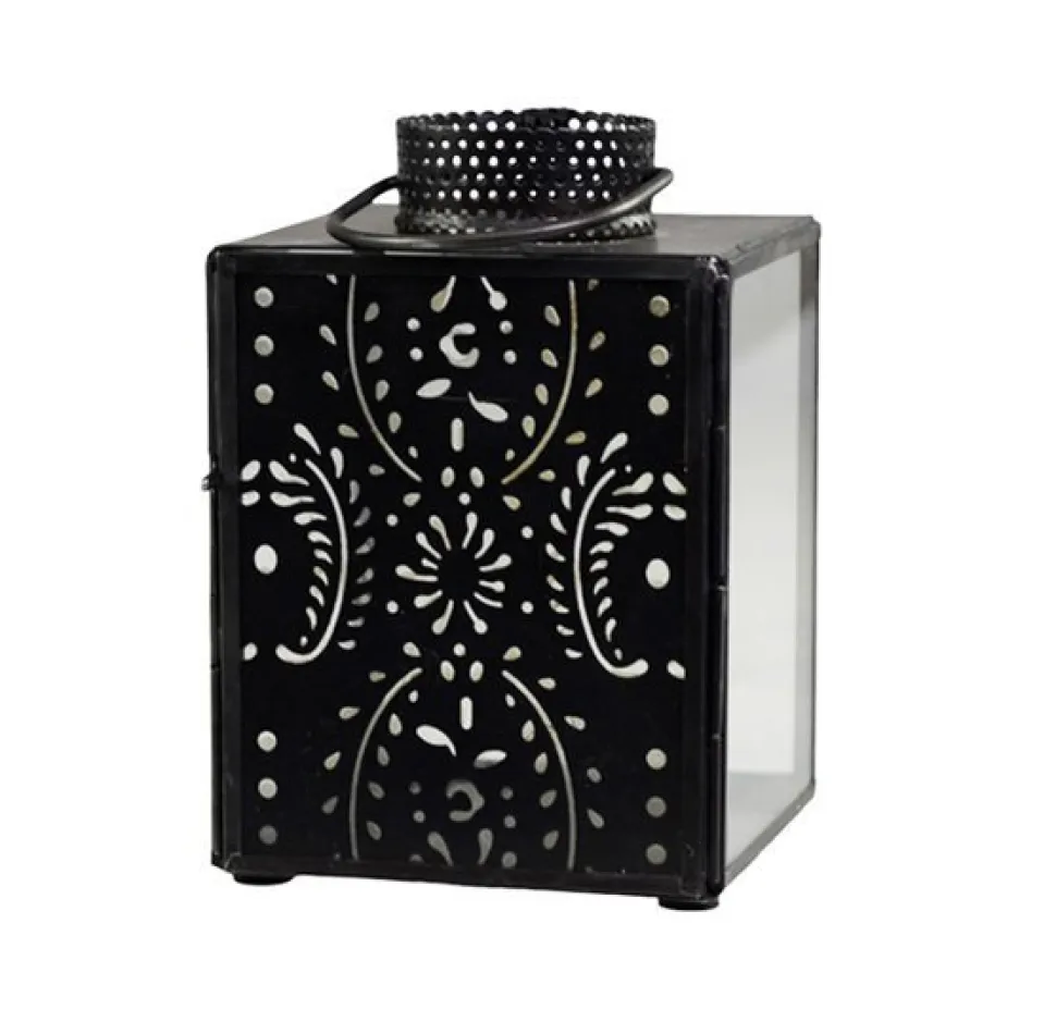 Chic Antique Laterne eckig mit Muster