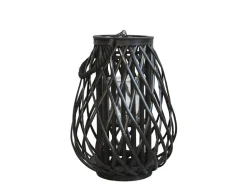 Chic Antique Laterne geflochten schwarz