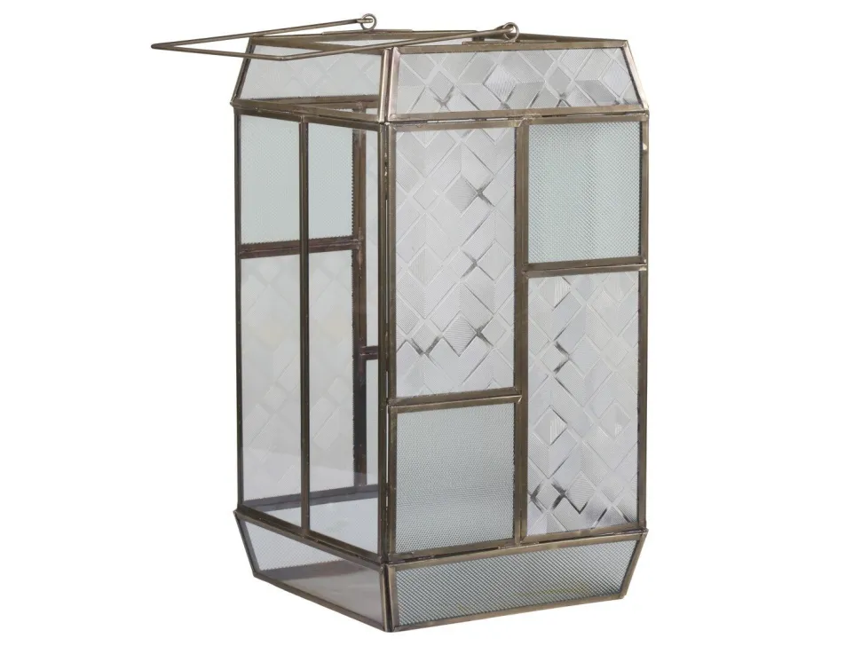 Chic Antique Laterne mit mattiertem Glas