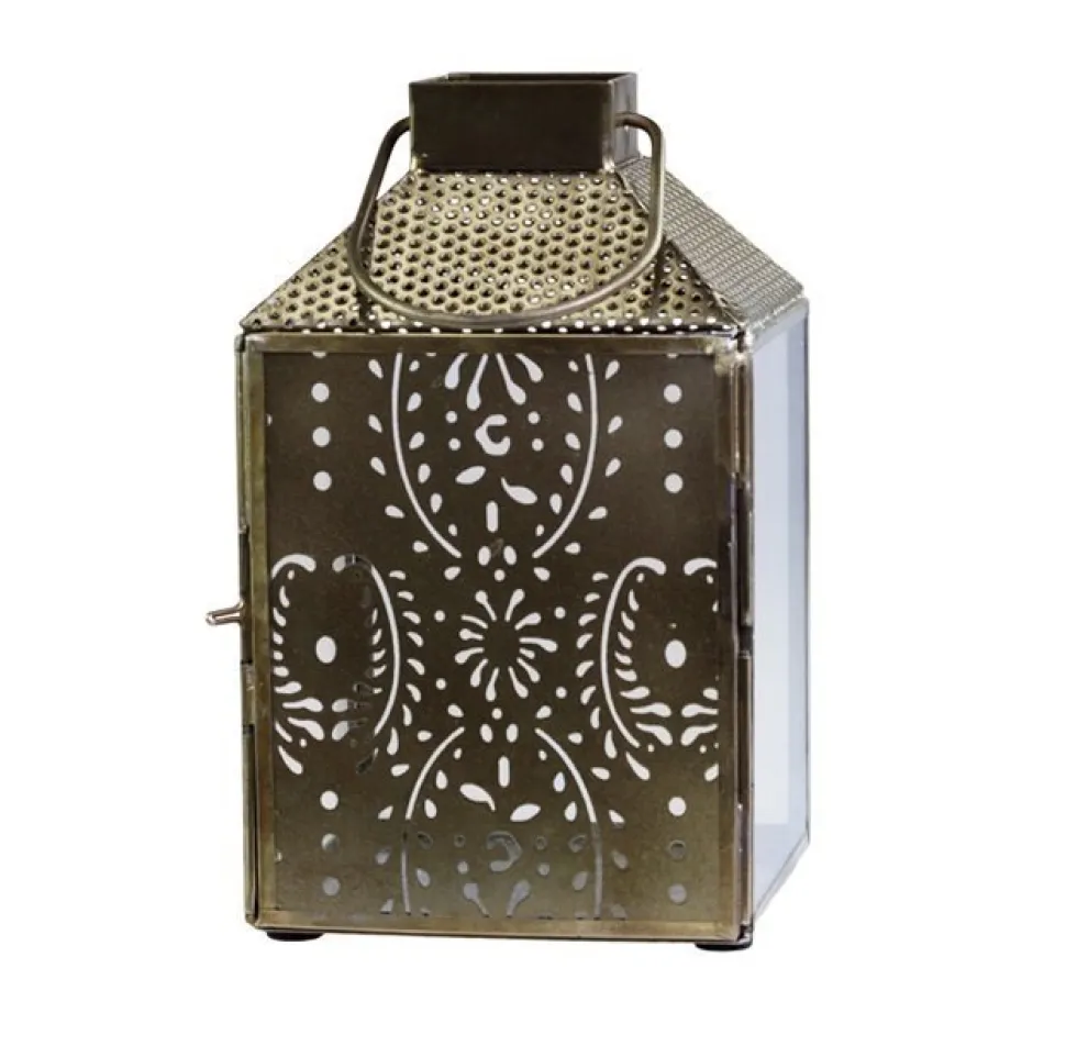 Chic Antique Laterne mit Muster gold