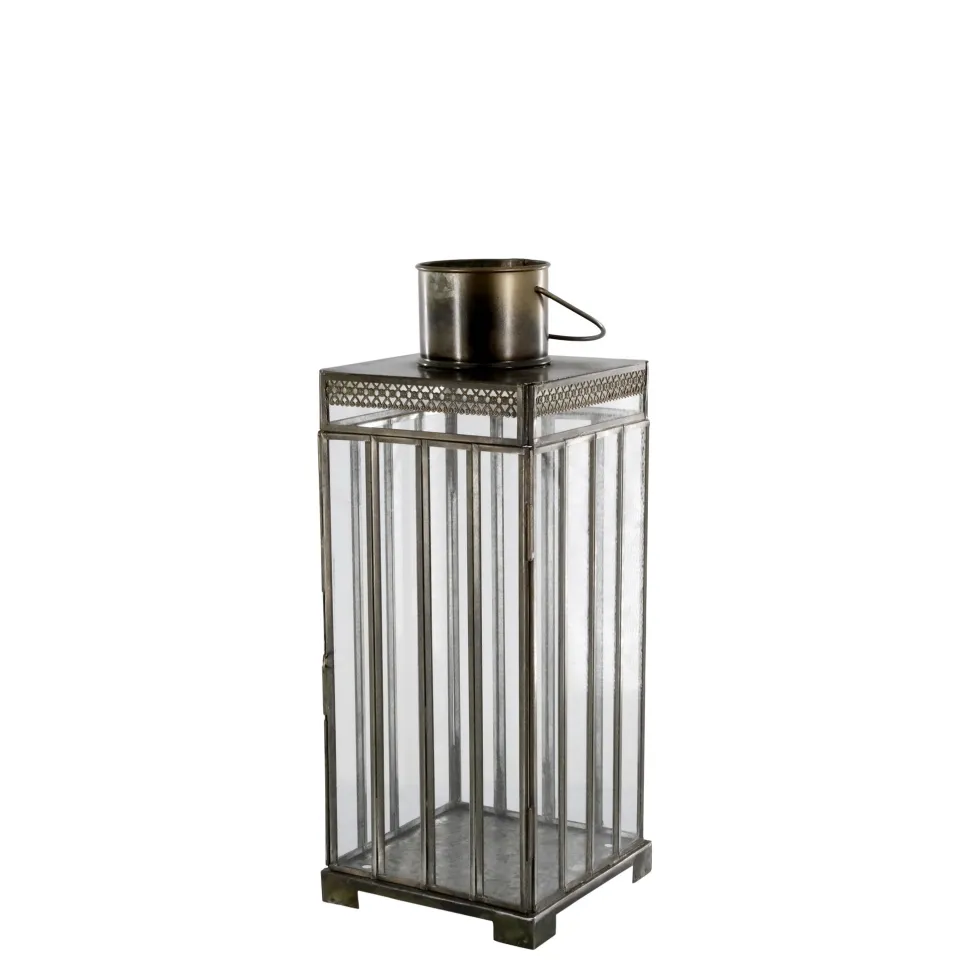 Chic Antique Laterne mit Muster, Antik Messing