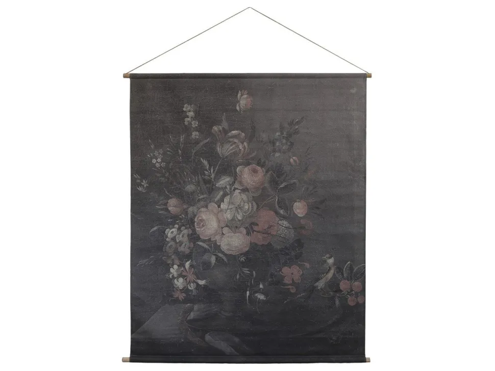 Chic Antique Leinwandbild mit Blumendruck zum Aufhängen