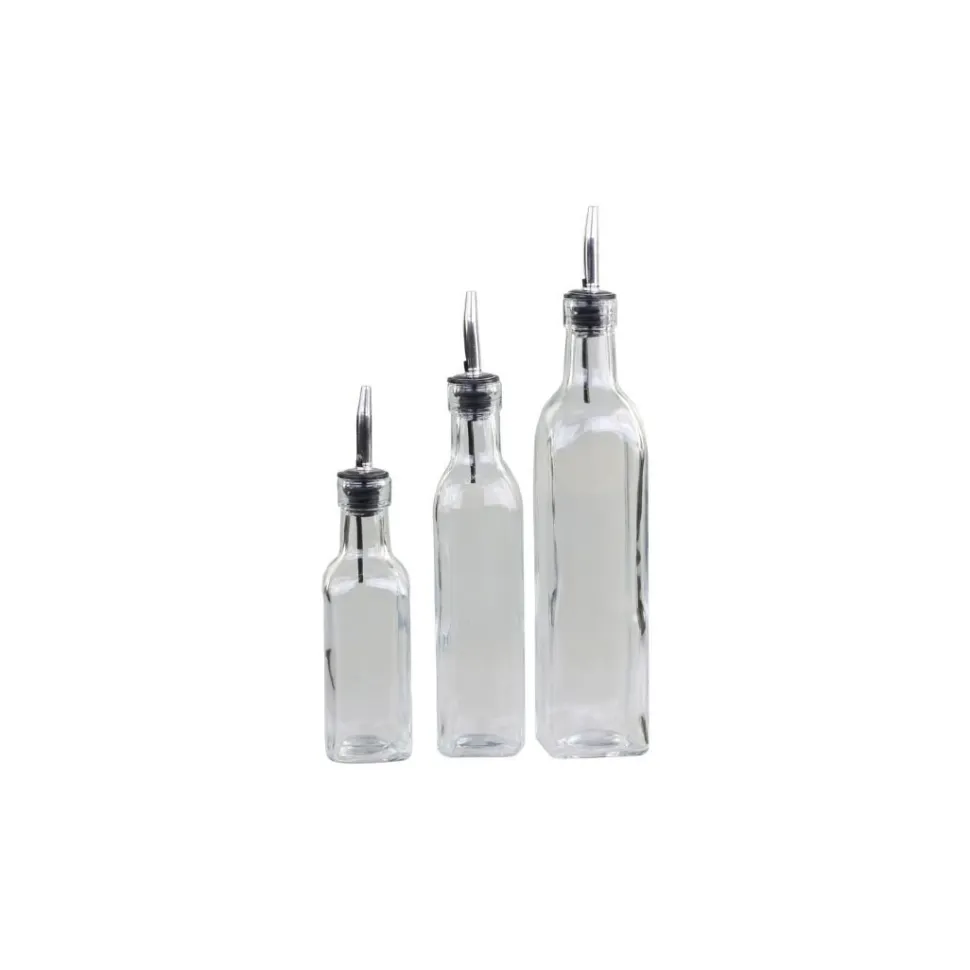 Chic Antique Ölflaschen 3er-Set mit Ausschenker