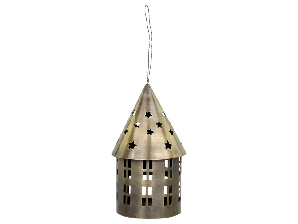 Chic Antique Lichthaus aus Metall, rund