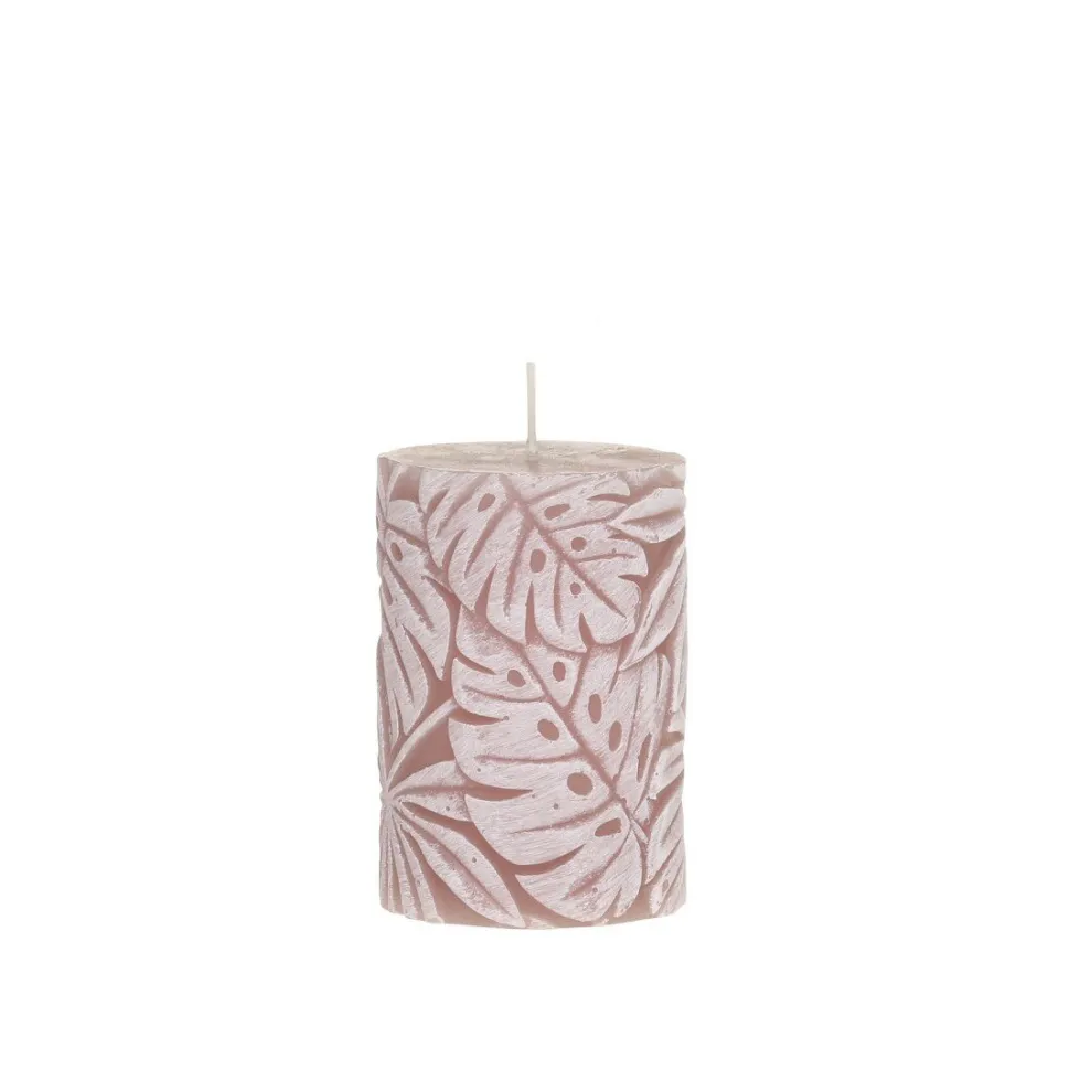 Chic Antique Macon Stumpenkerze mit Blattmuster