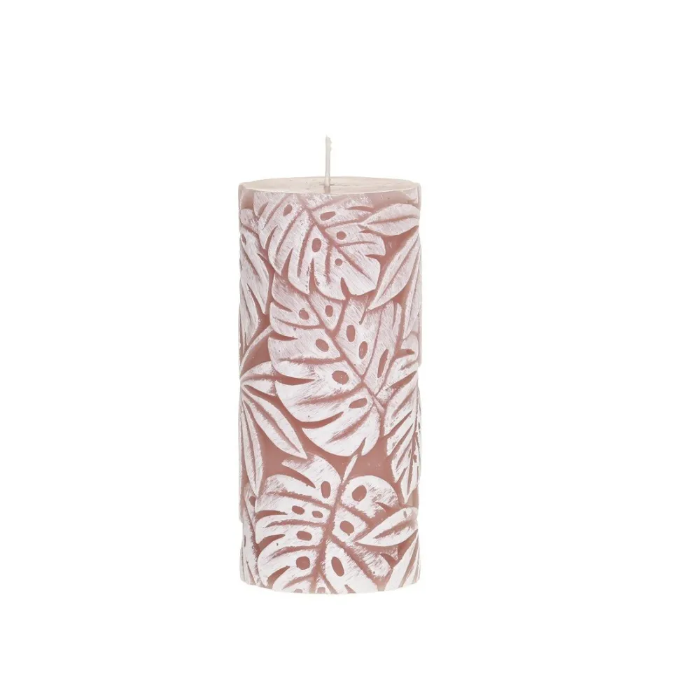 Chic Antique Macon Stumpenkerze mit Blattmuster