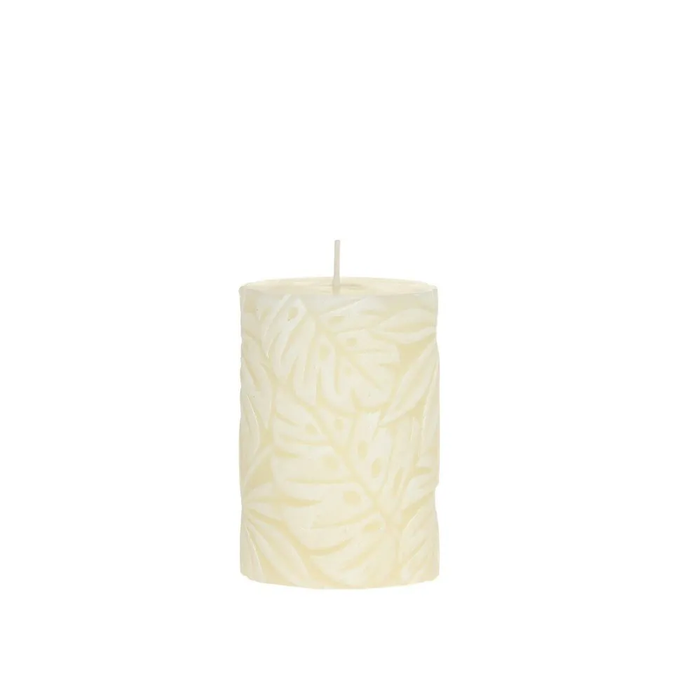 Chic Antique Macon Stumpenkerze mit Blattmuster