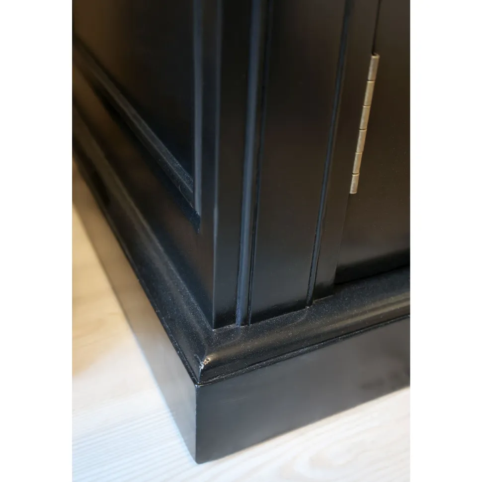 Chic Antique Marseille Vitrinenschrank mit 2 Türen, 4 Ablagen