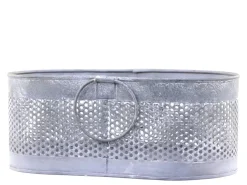 Chic Antique Metall Korb mit Lochmuster oval