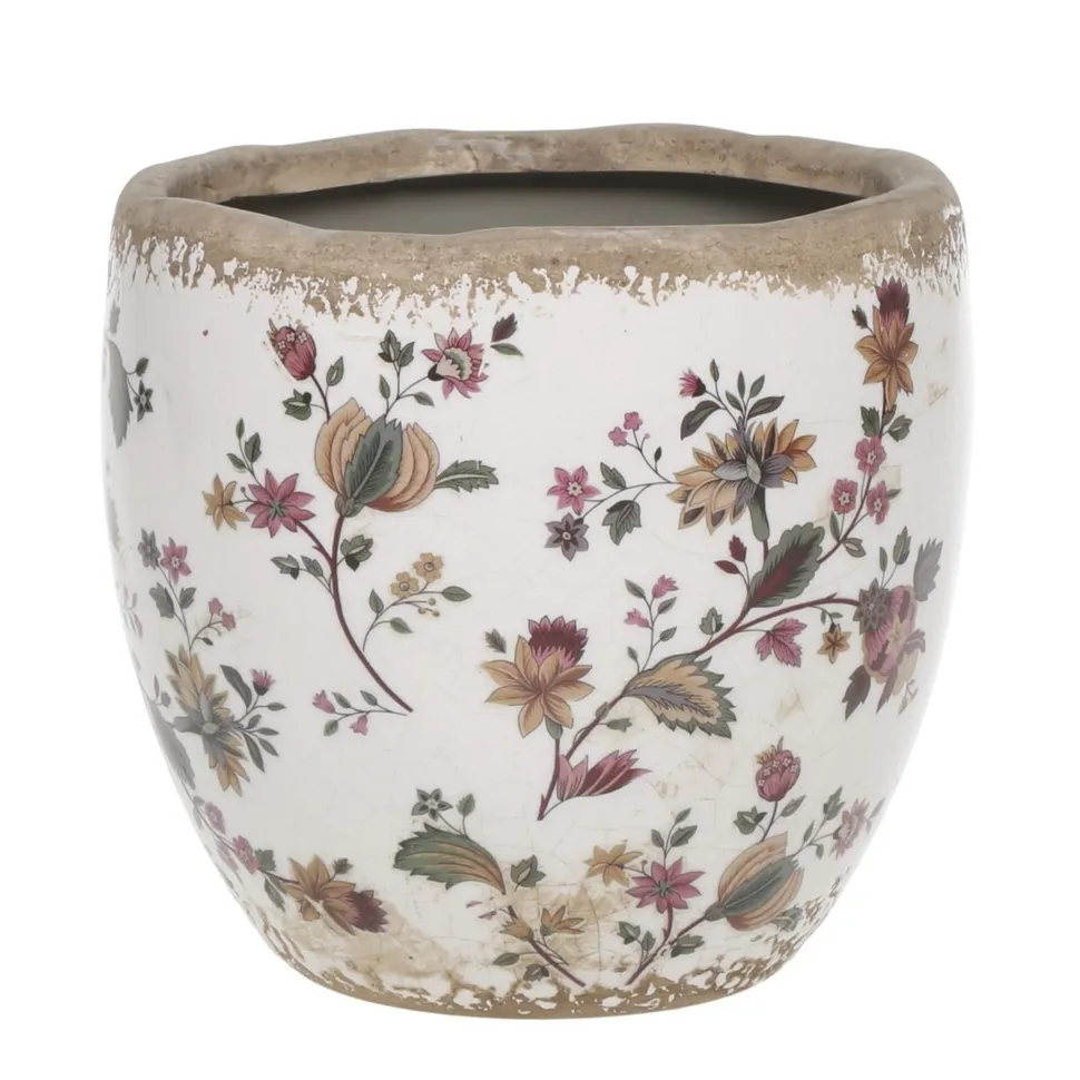 Chic Antique Nancy Blumentopf mit Blumenmotiv