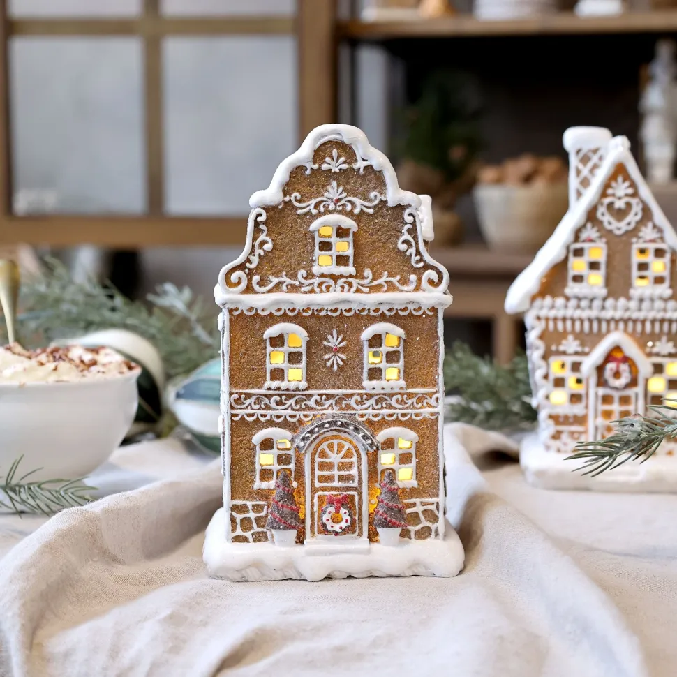 Chic Antique Noël Lebkuchenhaus Lichthaus mit LED