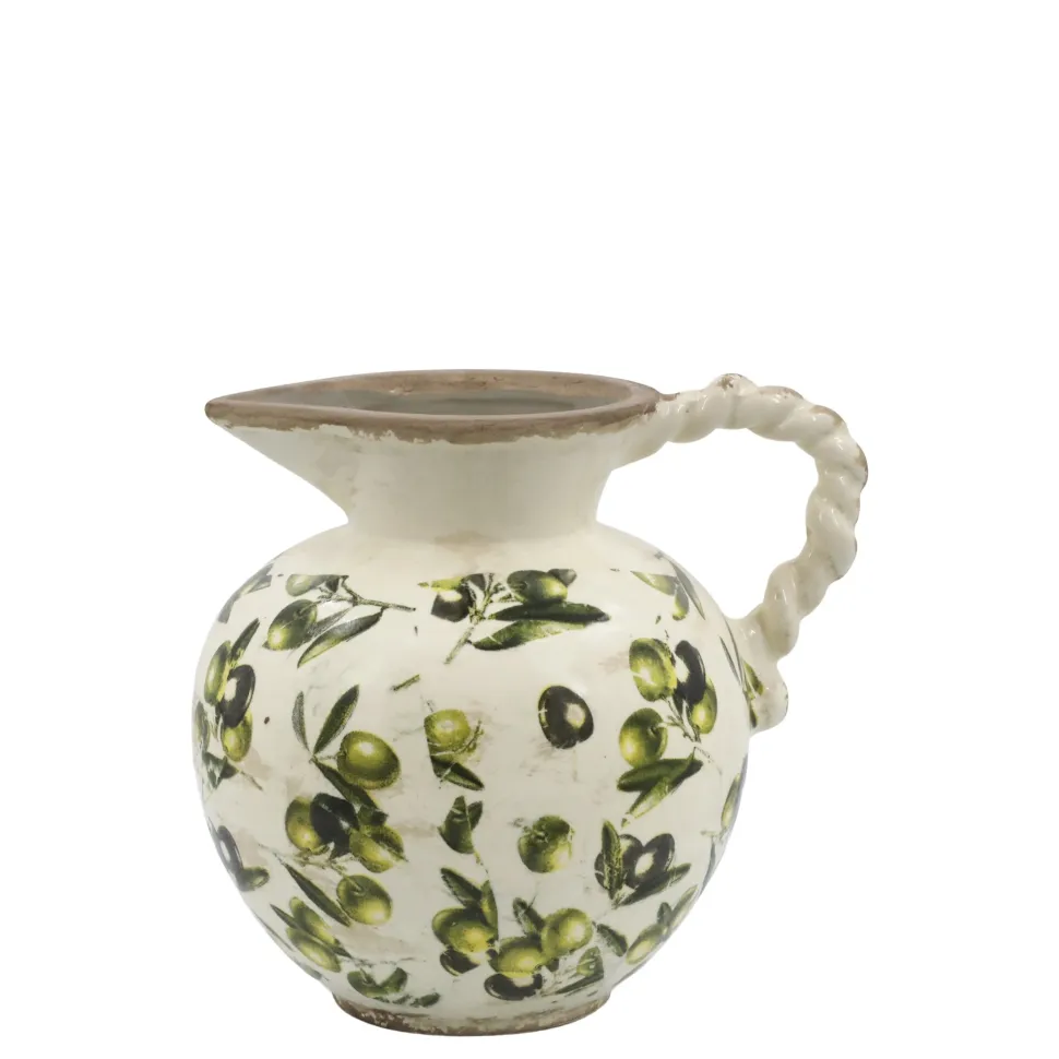 Chic Antique Olive Kanne mit Olivenmuster