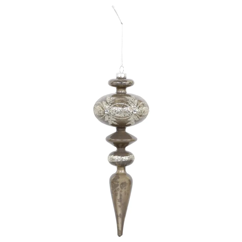 Chic Antique Ornament aus Glas mit Glitzer