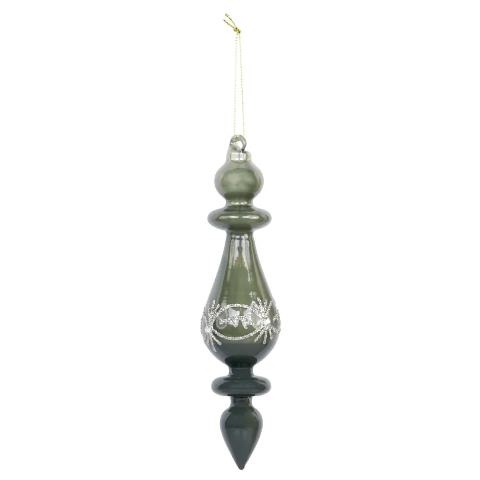 Chic Antique Ornament aus Glas mit Glitzer