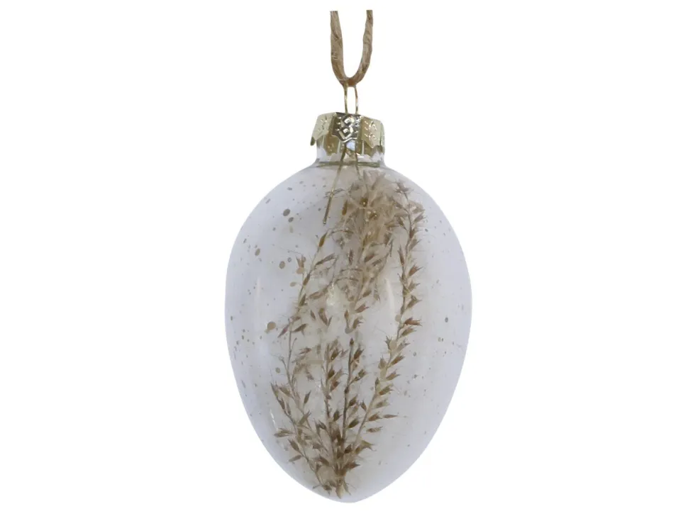 Chic Antique Osterei aus Glas mit Blumen