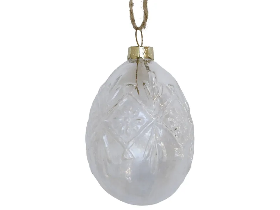 Chic Antique Osterei mit Muster aus Glas