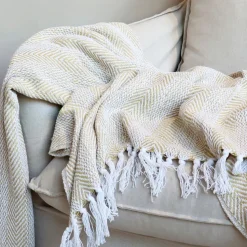 Chic Antique Plaid Decke Aix aus recycelter Baumwolle