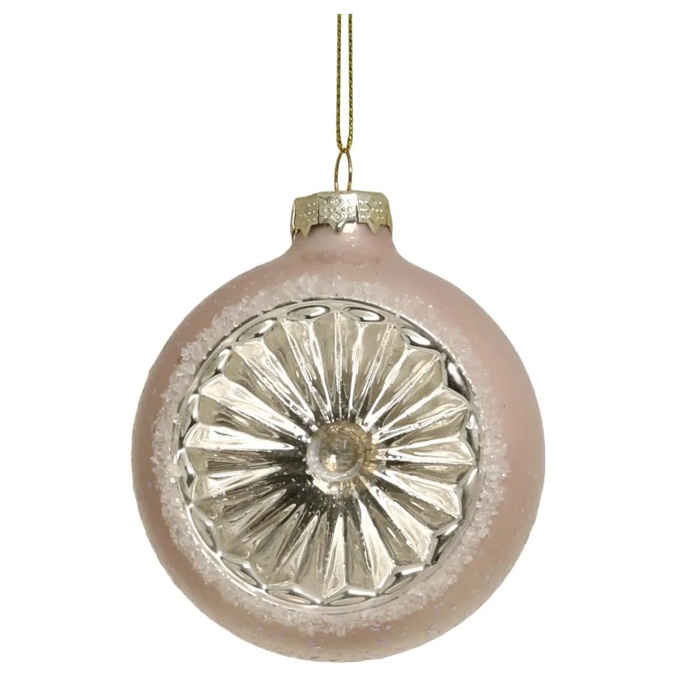 Chic Antique Rosa Weihnachtskugel aus Glas