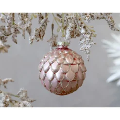 Chic Antique Rosa Weihnachtskugel aus Glas