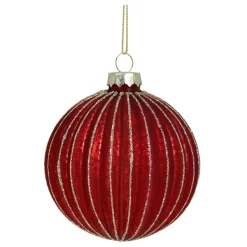 Chic Antique Rote Weihnachtskugel aus Glas