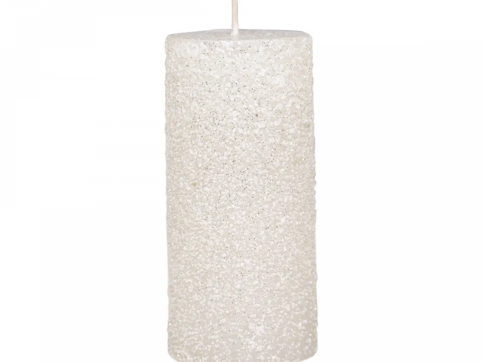 Chic Antique Rustikale Stumpenkerze mit Glitzer