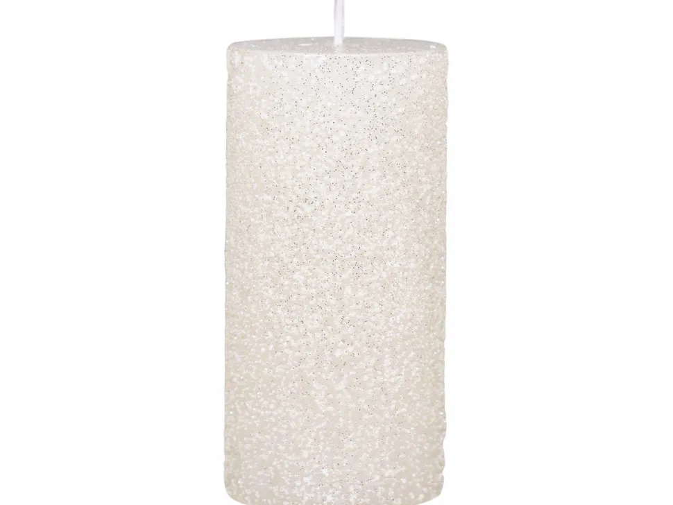 Chic Antique Rustikale Stumpenkerze mit Glitzer