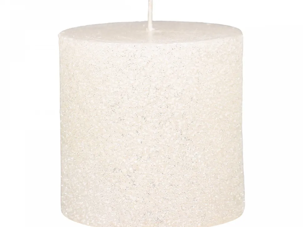 Chic Antique Rustikale Stumpenkerze mit Glitzer