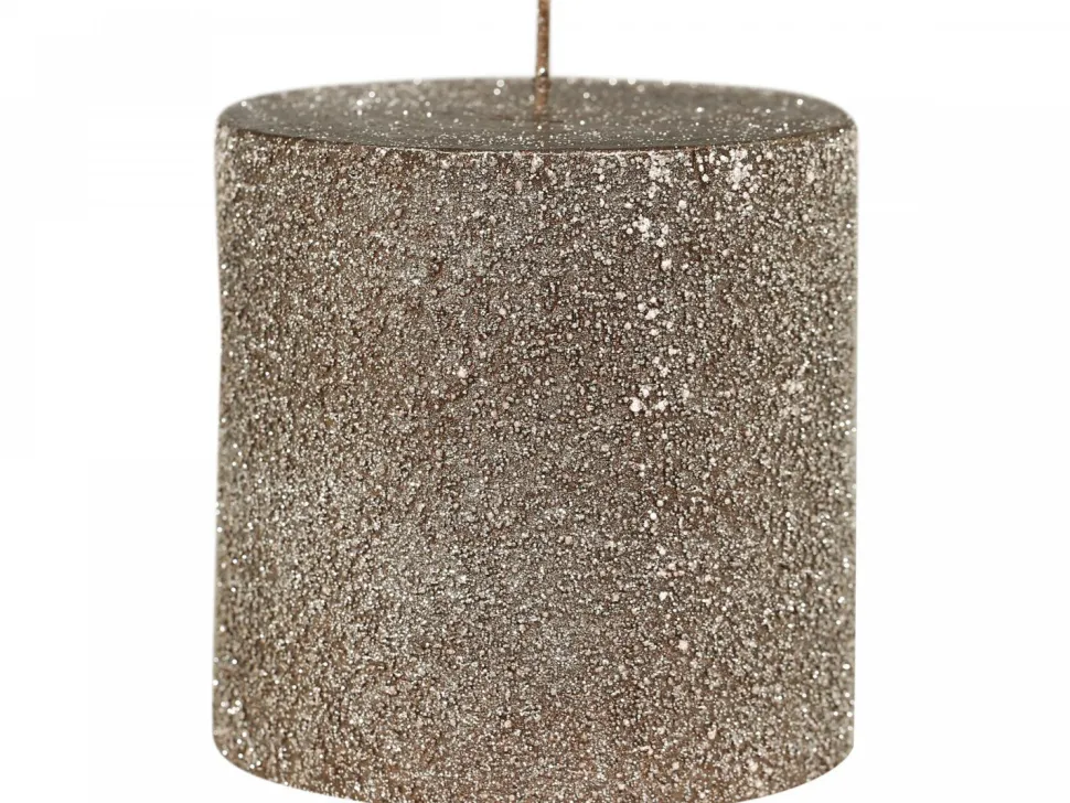 Chic Antique Rustikale Stumpenkerze mit Glitzer