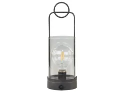 Chic Antique Stalllaterne mit Timer und Glühbirne