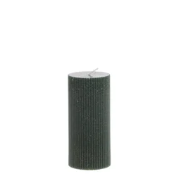 Chic Antique Stumpenkerze mit Rillen und Glitzer